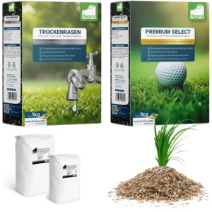 Fepro® Rasenmix Premium Select Mischung und dürreresistenter Trockenrasen für ca. 40 - 800 m²