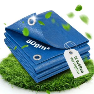 P24® Wasserabweisende Abdeckplane, blau mit Aluminium Ösen (Größe wählbar)